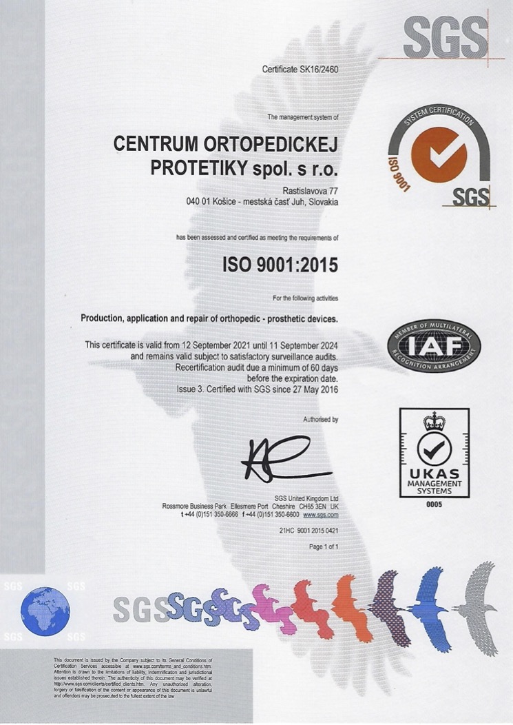 Certifikát ISO9001